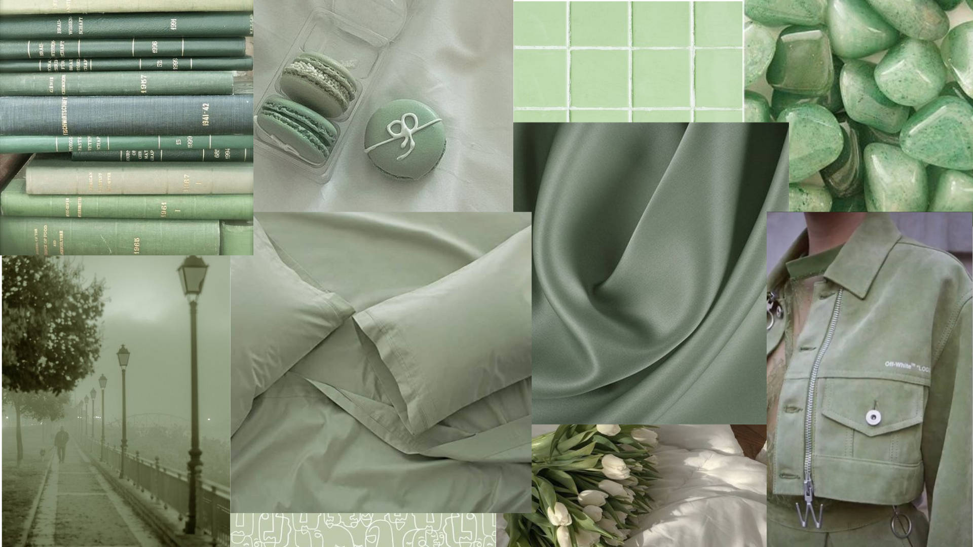 1920X1080 Sage Green Aesthetic Wallpaper and Background