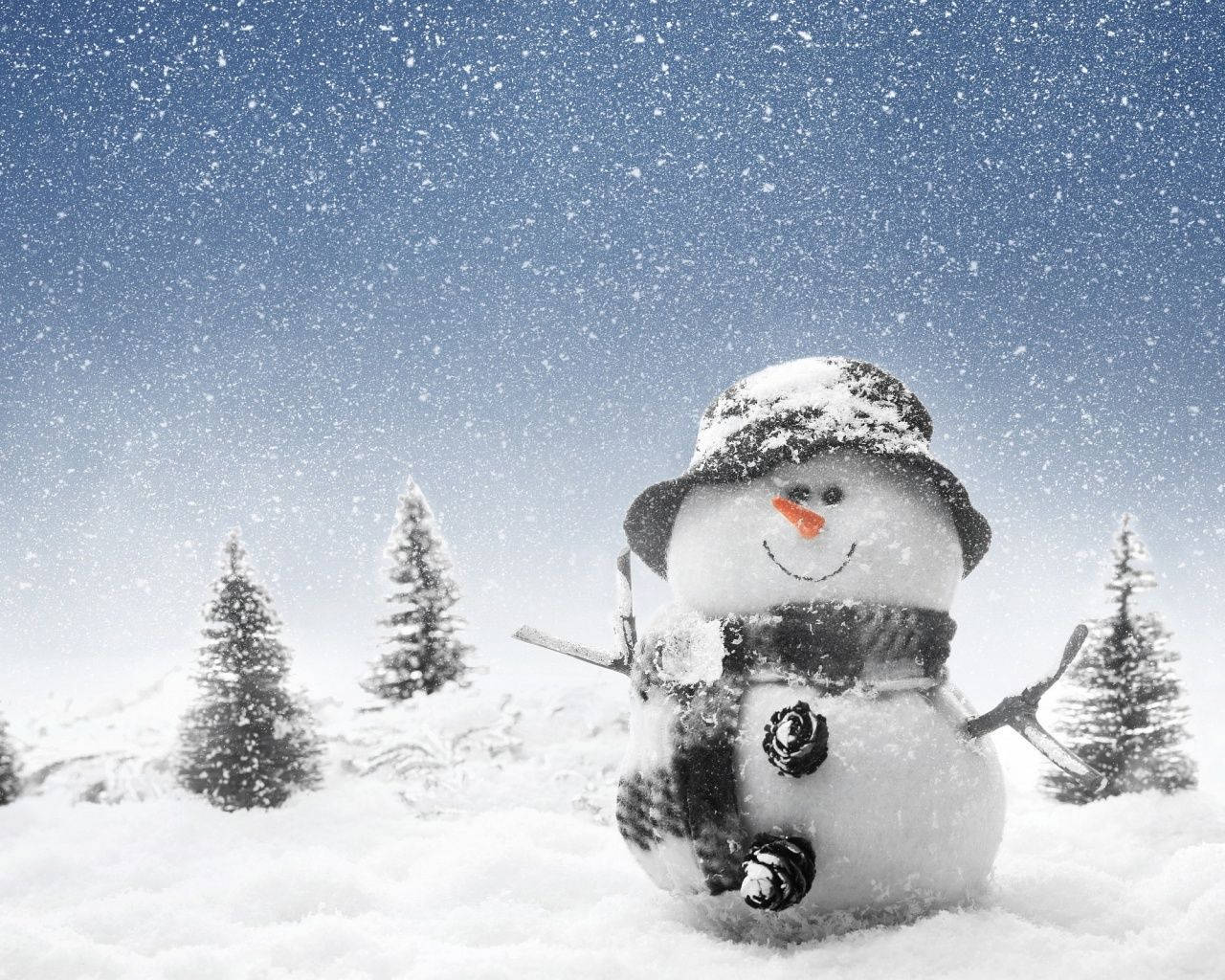 Snowman 1280X1024 Wallpaper and Background Image
