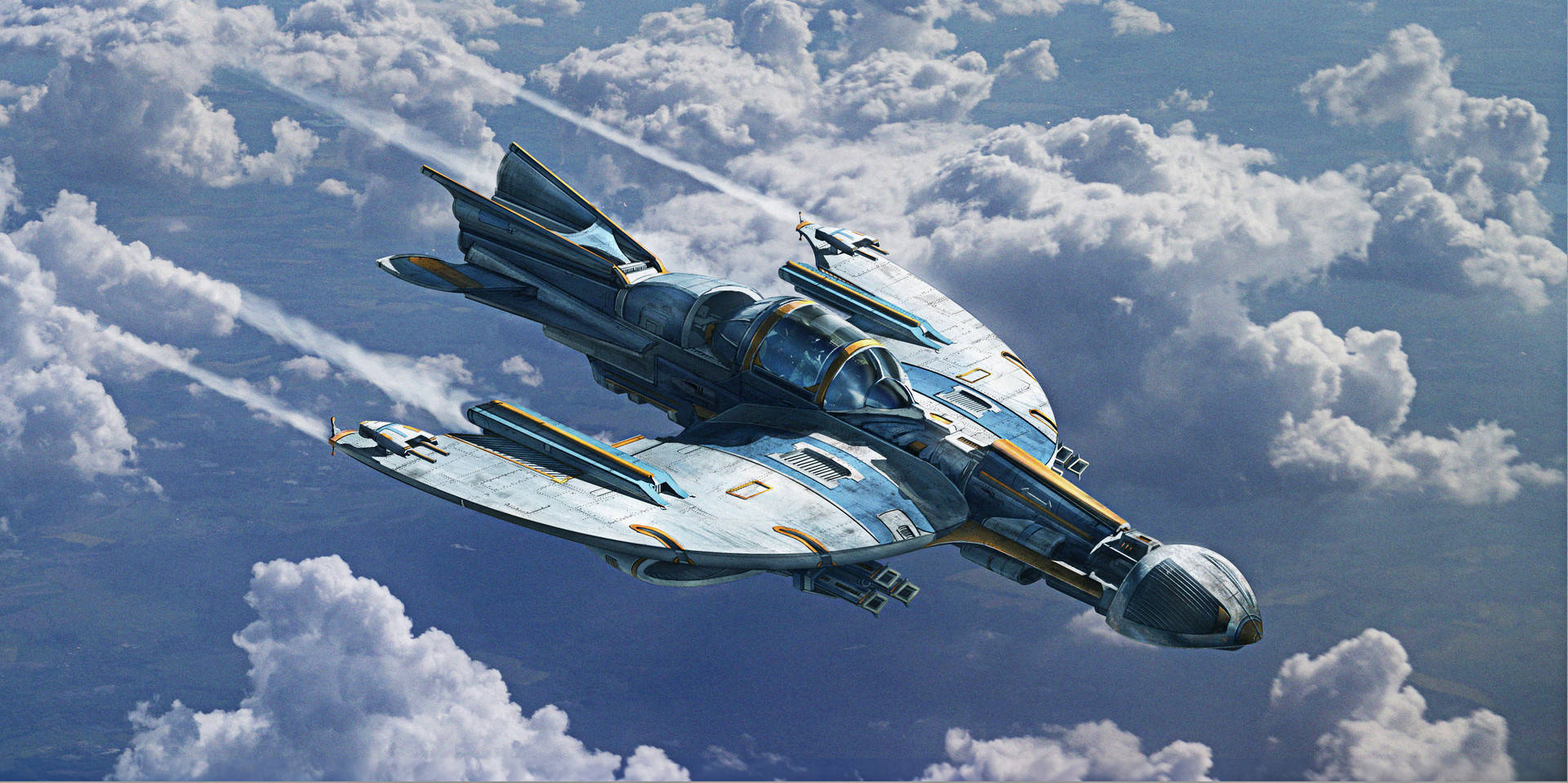 1920X958 Spaceship Wallpaper and Background