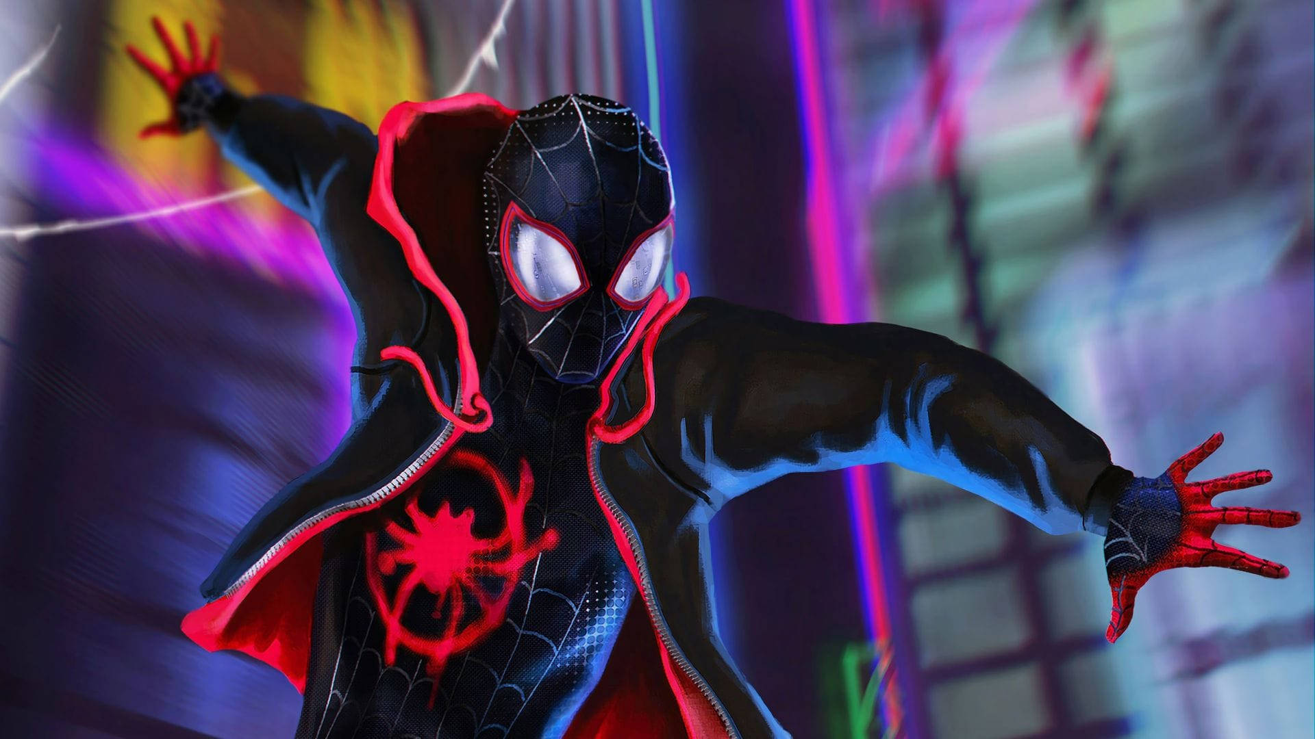 Spider Man Into The Spider Verse 1920X1080 Wallpaper and Background Image