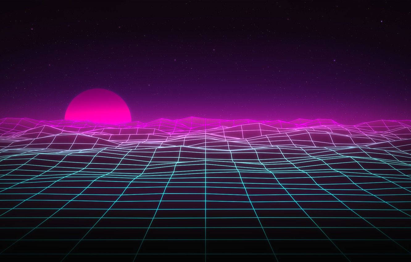 1332X850 Synthwave Wallpaper and Background
