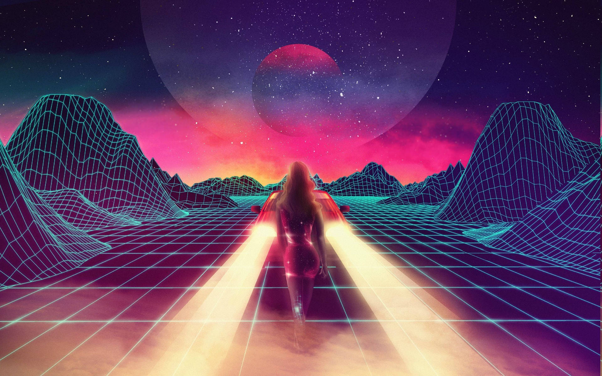 2551X1596 Synthwave Wallpaper and Background