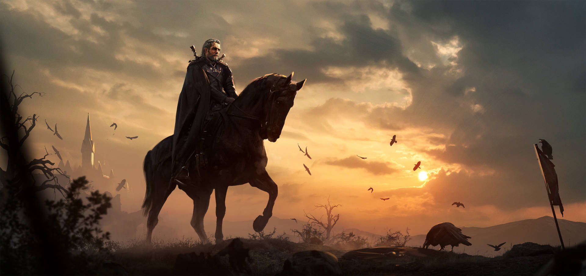 3000X1411 The Witcher 3 Wallpaper and Background