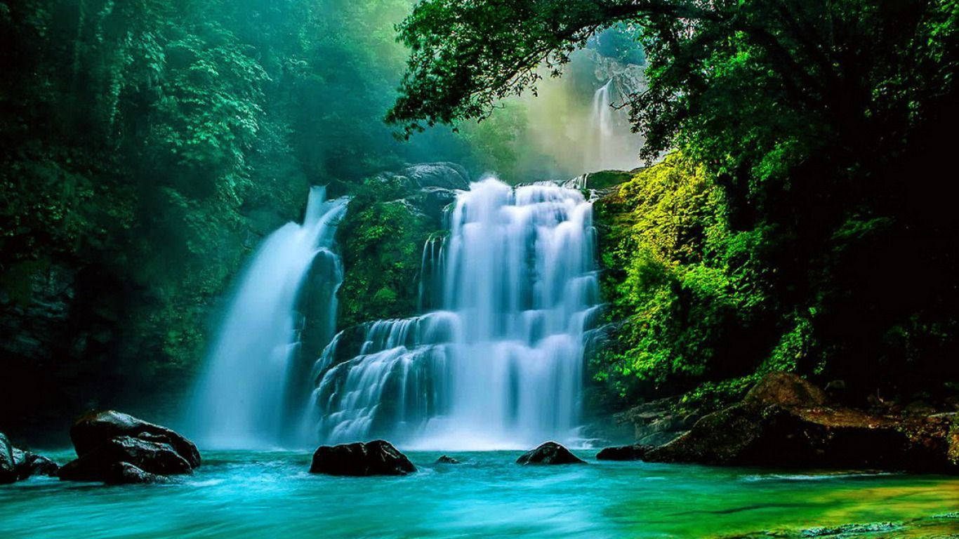 1366X768 Waterfall Wallpaper and Background