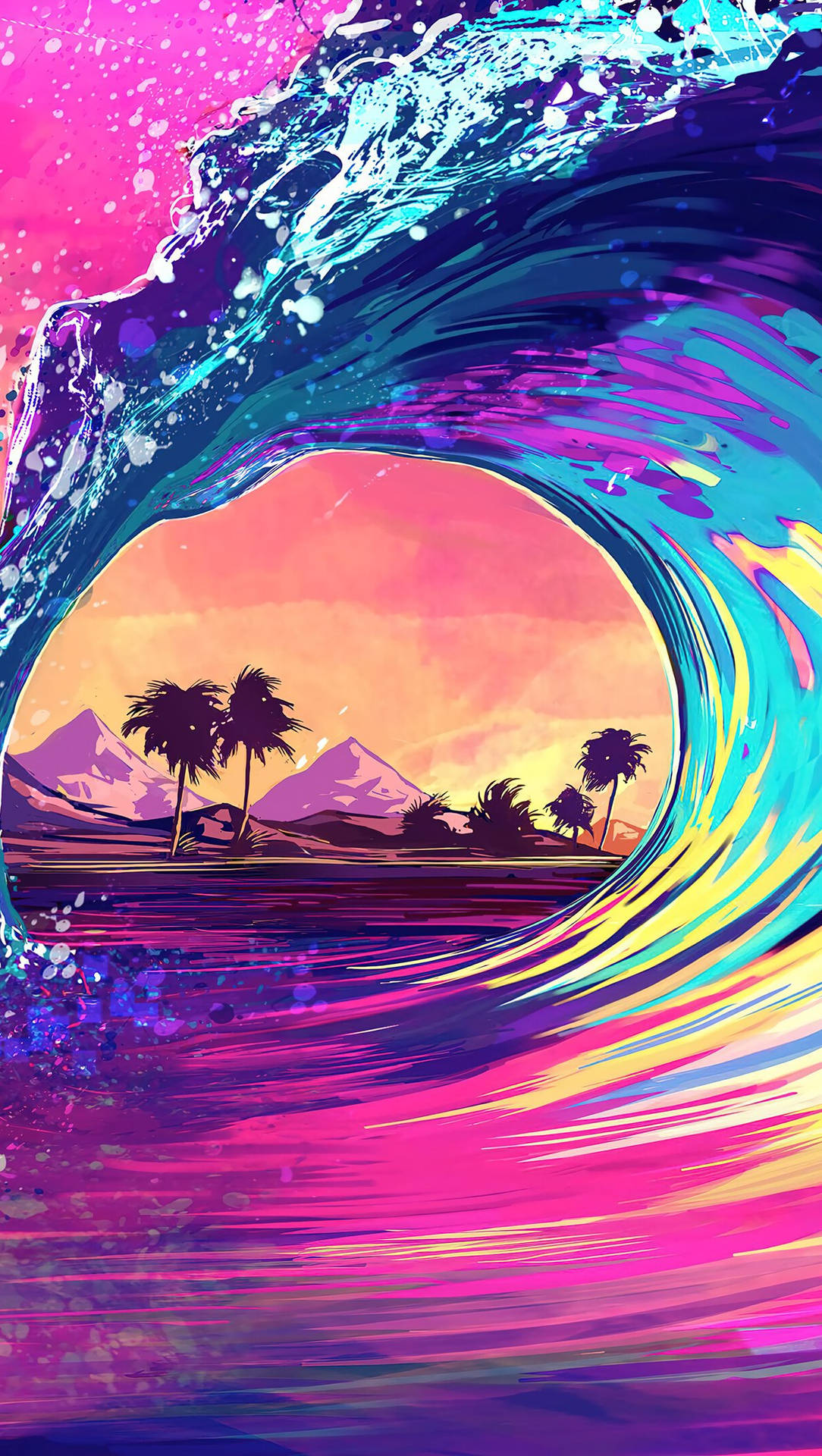 1220X2160 Wave Wallpaper and Background